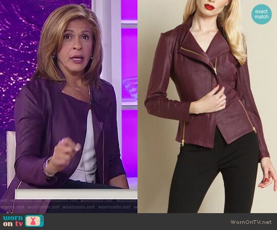 Liquid Leather Zip Jacket by Clara Sunwoo worn by Hoda Kotb on Today