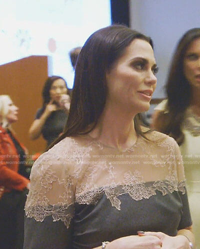 D'Andra's grey lace and wool dress on The Real Housewives of Dallas
