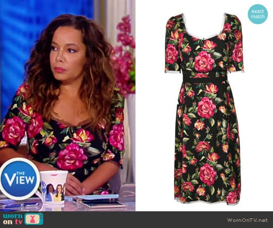 floral print dress by Dolce & Gabbana worn by Sunny Hostin on The View