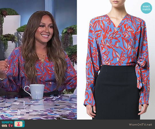 Long-sleeve Crossed Cropped Top by Diane von Furstenberg worn by Adrienne Houghton  on The Real