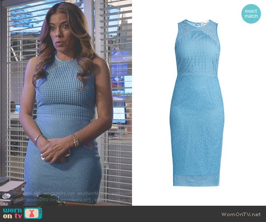 Mixed Lace Sheath Dress by Diane von Furstenberg worn by Kara Lynch (Lisa Vidal) on Being Mary Jane