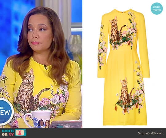 Printed Cady Midi Dress by Dolce & Gabbana worn by Sunny Hostin on The View