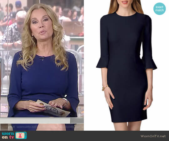 Three-Quarter Sleeve Sheath Dress by Donna Morgan worn by Kathie Lee Gifford on Today