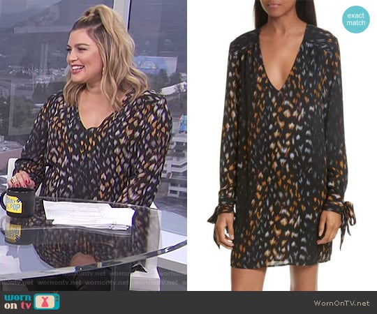 Bree Tie Sleeve Silk Shift Dress by Equipment worn by Carissa Loethen Culiner on E! News