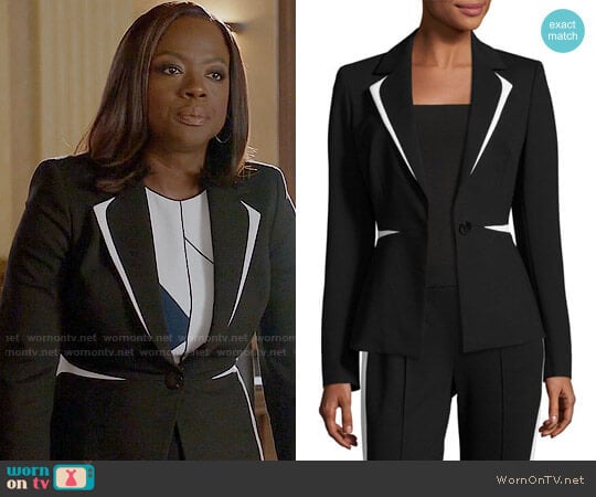 Escada Contrast-Trim One-Button Blazer worn by Annalise Keating (Viola Davis) on How to Get Away with Murder