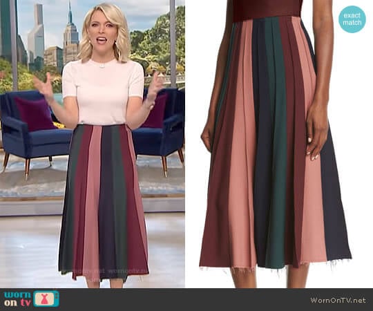 WornOnTV: Megyn’s multi-color pleated midi skirt on Megyn Kelly Today ...