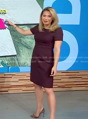 Ginger’s purple short sleeve dress on Good Morning America