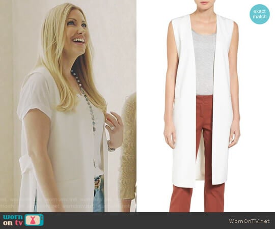 Long Twill Vest by Halogen worn by Stephanie Hollman on The Real Housewives of Dallas