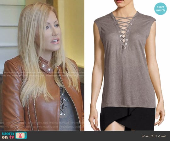 'Tissa' Sleeveless Top by IRO worn by Stephanie Hollman on The Real Housewives of Dallas