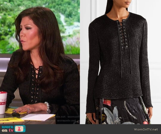 Lace-up Long Sleeve Top by Jason Wu worn by Julie Chen on The Talk