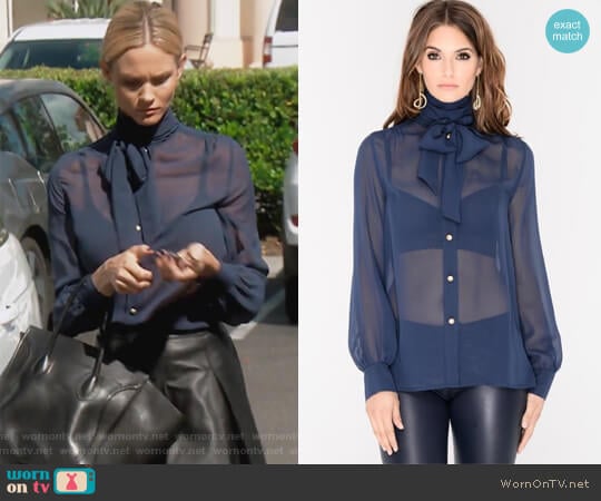 Bella Silk Chiffon Blouse by J.Dosi worn by Meghan King Edmonds on The Real Housewives of Orange County