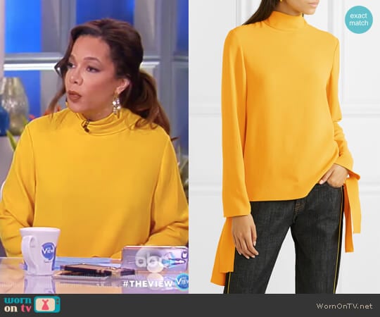 Todd cady turtleneck top by Joseph worn by Sunny Hostin on The View