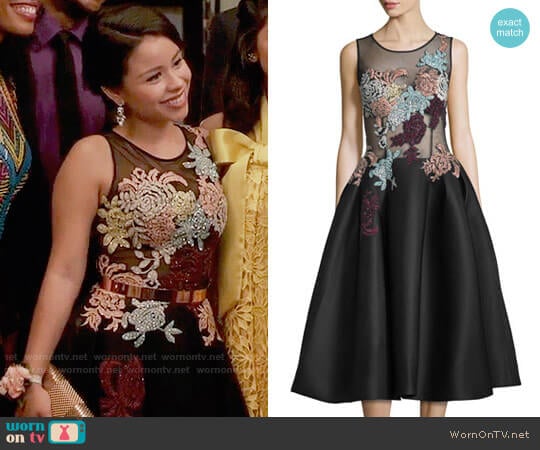 Jovani Sleeveless Embroidered Fit & Flare Dress worn by Mariana Foster (Cierra Ramirez) on The Fosters