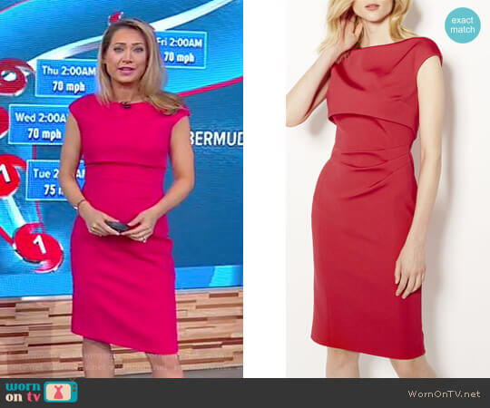 Double Layer Pencil Dress by Karen Millen worn by Ginger Zee on Good Morning America