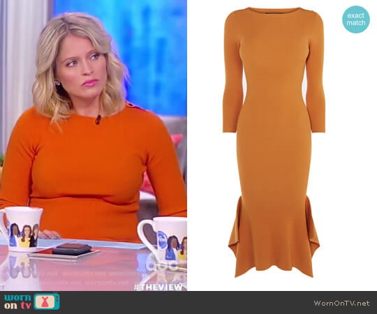 Frill Hem Knitted Midi Dress by Karen Millen worn by Sara Haines on The View