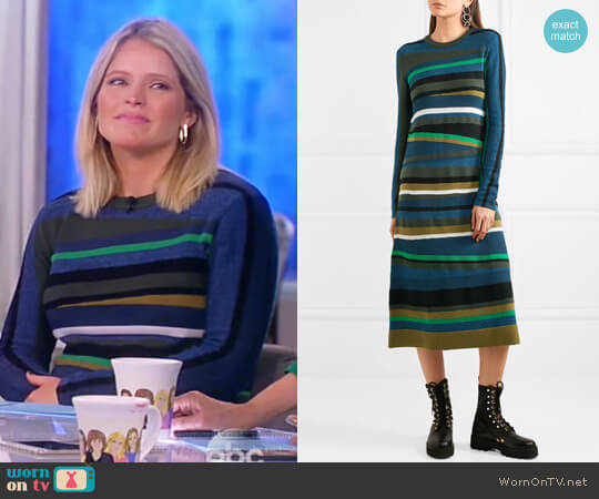 WornOnTV: Sara’s striped knitted dress on The View | Sara Haines ...