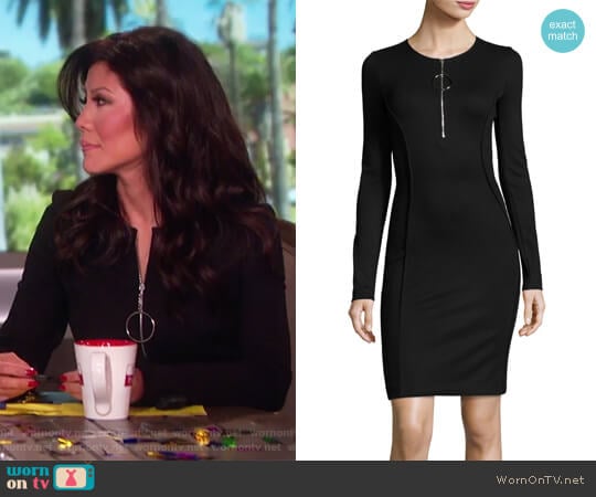 Long-Sleeve Half-Zip Mini Dress by Thierry Mugler worn by Julie Chen on The Talk