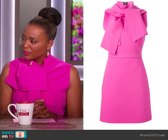 WornOnTV: Aisha’s pink tie neck mini dress on The Talk | Aisha Tyler ...