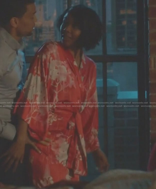 Mary Jane’s red floral robe on Being Mary Jane