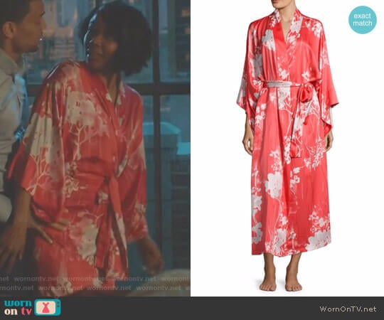 Layla Printed Slinky Charmeuse Robe by Natori worn by Mary Jane Paul (Gabrielle Union) on Being Mary Jane