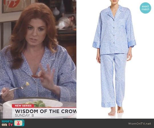 Notch Pajama Set by Natori worn by Grace Adler (Debra Messing) on Will and Grace