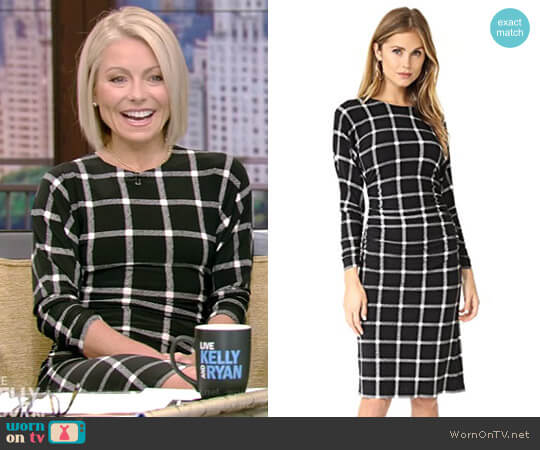 WornOnTV: Kelly’s black grid dress on Live with Kelly and Ryan | Kelly ...