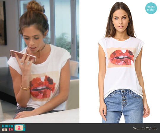 Heart Mouth Frankie Tee by Pam & Gela worn by Lydia McLaughlin on The Real Housewives of Orange County