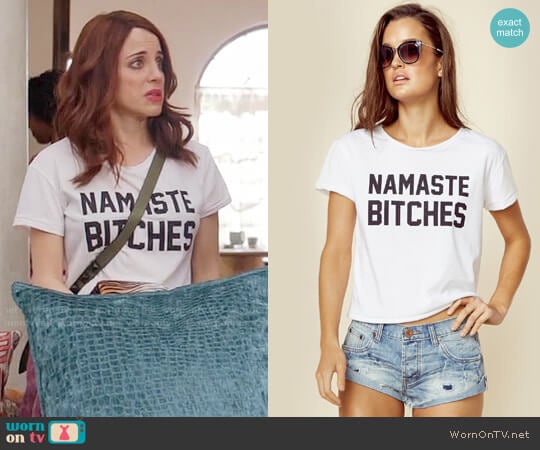 Private Party Namaste Bitches Tee worn by Jo (Alanna Ubach) on Girlfriends Guide to Divorce