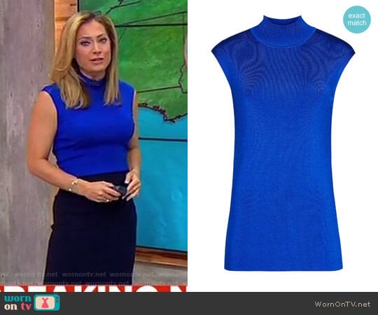 Reiss 'Gwen' High Neck Knitted Top worn by Ginger Zee on Good Morning America