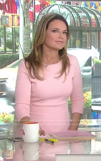 Savannah’s pink three quarter sleeved dress on Today