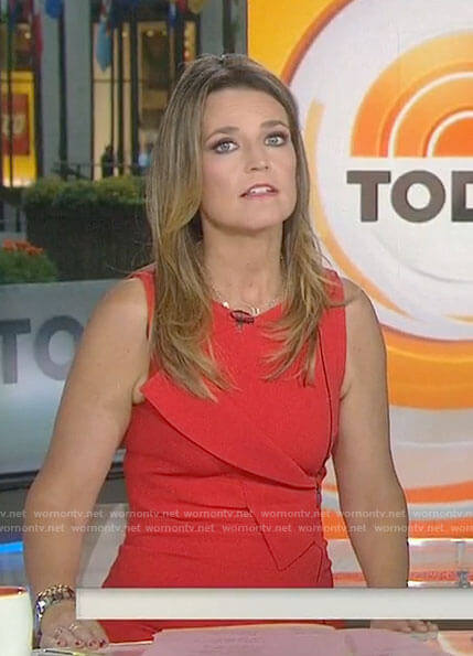 Savannah’s red folded zip front dress on Today