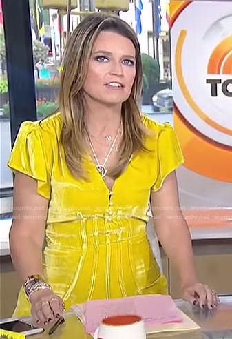 Savannah’s yellow velvet dress on Today