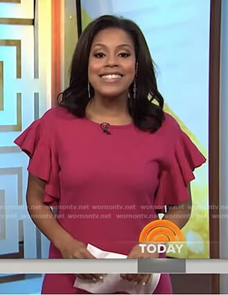 Sheinelle’s pink ruffled sleeve dress on Today