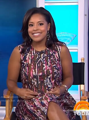 Sheinelle’s printed asymmetric dress on Today