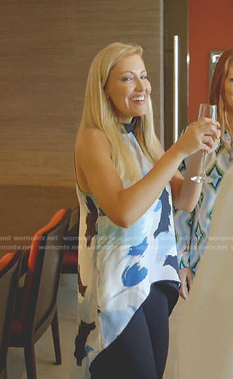 Stephanie's brushstroke high and low top on The Real Housewives of Dallas