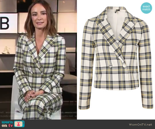 Checked Crop Jacket by Topshop worn by Catt Sadler on E! News