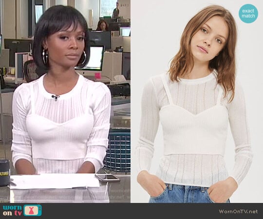 Corset Pointelle Top by Topshop worn by Zuri Hall on E! News