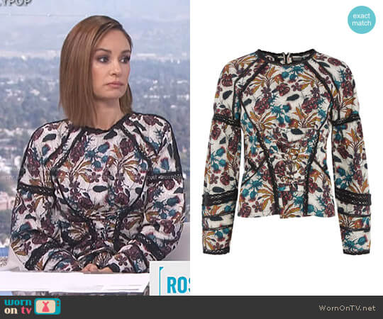 Lace Corset Long Sleeved Top by Topshop worn by Catt Sadler on E! News