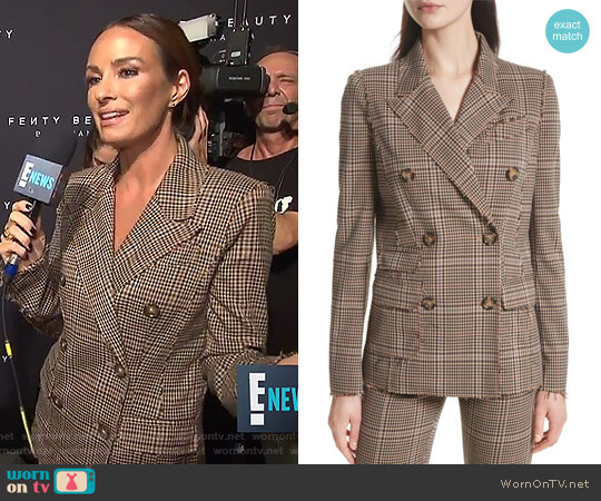 Double Breasted Plaid Blazer by Tracy Reese worn by Catt Sadler  on E! News