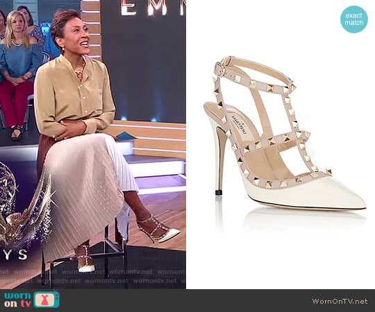 Rockstud Caged Pumps by Valentino worn by Robin Roberts on Good Morning America