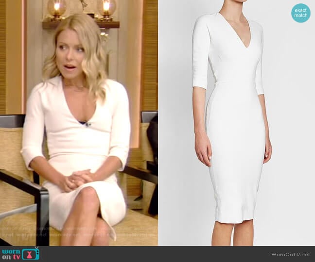 Sheath Dress by Victoria Beckham worn by Kelly Ripa on Live with Kelly and Mark