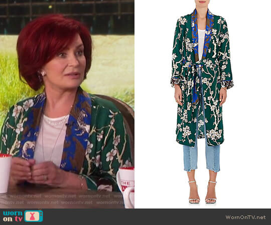 Dawnridge Floral Twill Robe by Warm worn by Sharon Osbourne on The Talk