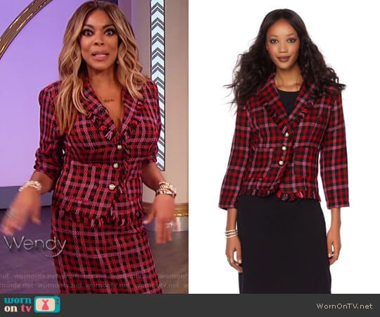 Boucle Jacket with Faux Pearl Buttons by Wendy Williams HSN Collection worn by Wendy Williams on The Wendy Williams Show