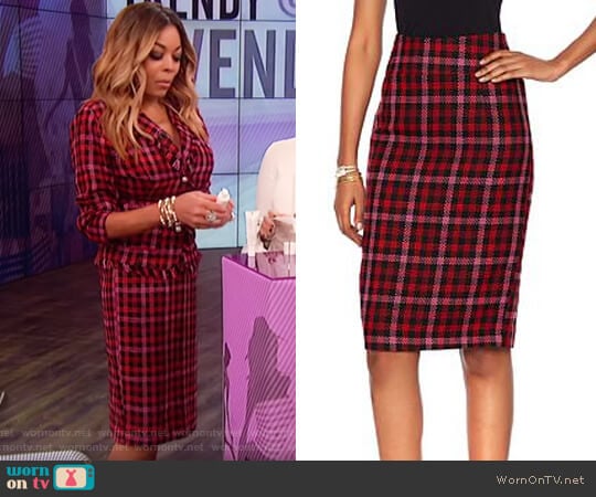 Boucle Pencil Skirt by HSN by Wendy Williams HSN Collection worn by Wendy Williams on The Wendy Williams Show