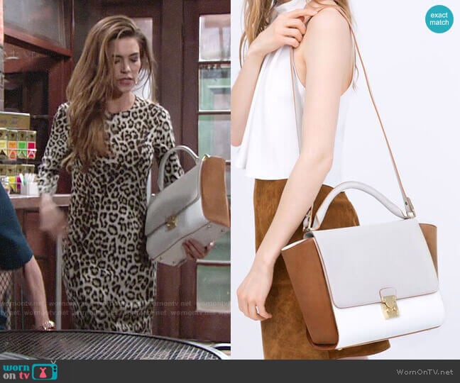 Zara Combined City Bag with Buckle worn by Victoria Newman (Amelia Heinle) on The Young and the Restless