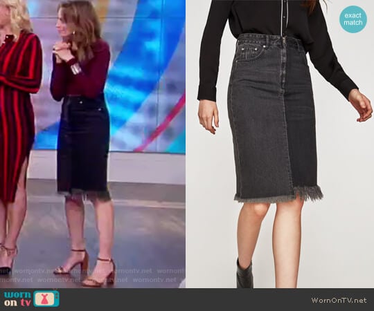 Two-Tone Denim Midi Skirt by Zara worn by Jedediah Bila on The View