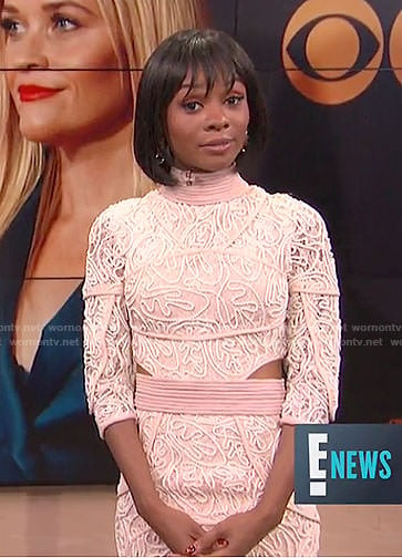 Zuri’s pink roped cutout midi dress on E! News