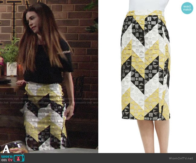 ALC Henri Skirt worn by Victoria Newman (Amelia Heinle) on The Young and the Restless