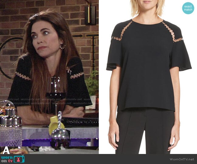 ALC Sheila Top worn by Victoria Newman (Amelia Heinle) on The Young and the Restless