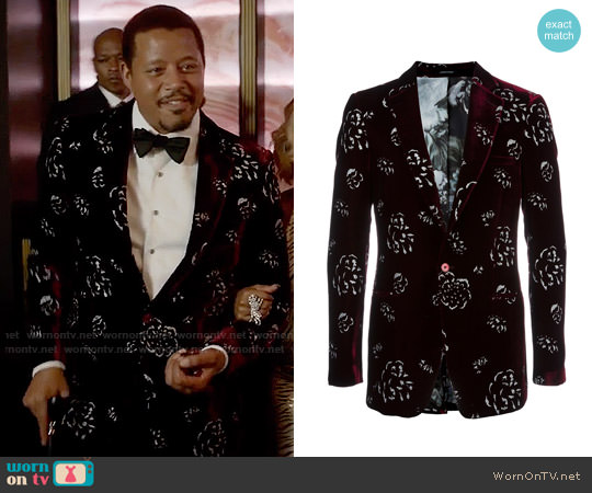 Alexander McQueen Floral Velvet Blazer worn by Lucious Lyon (Terrence Howard) on Empire